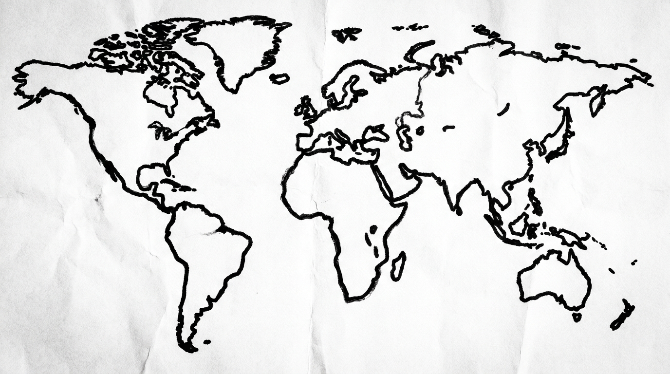 Hand drawn world map